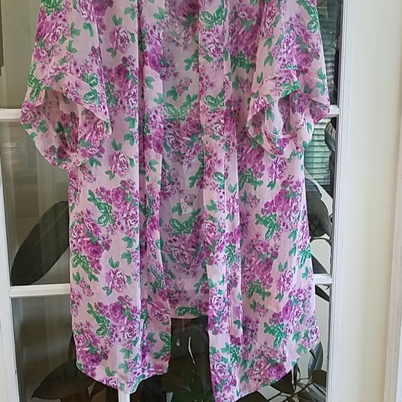 Forever 21 floral kimino cardigan sz small - Picture 2 of 3